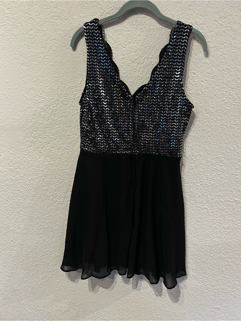 Trixxi Black Multicolor Sequin Party Dress